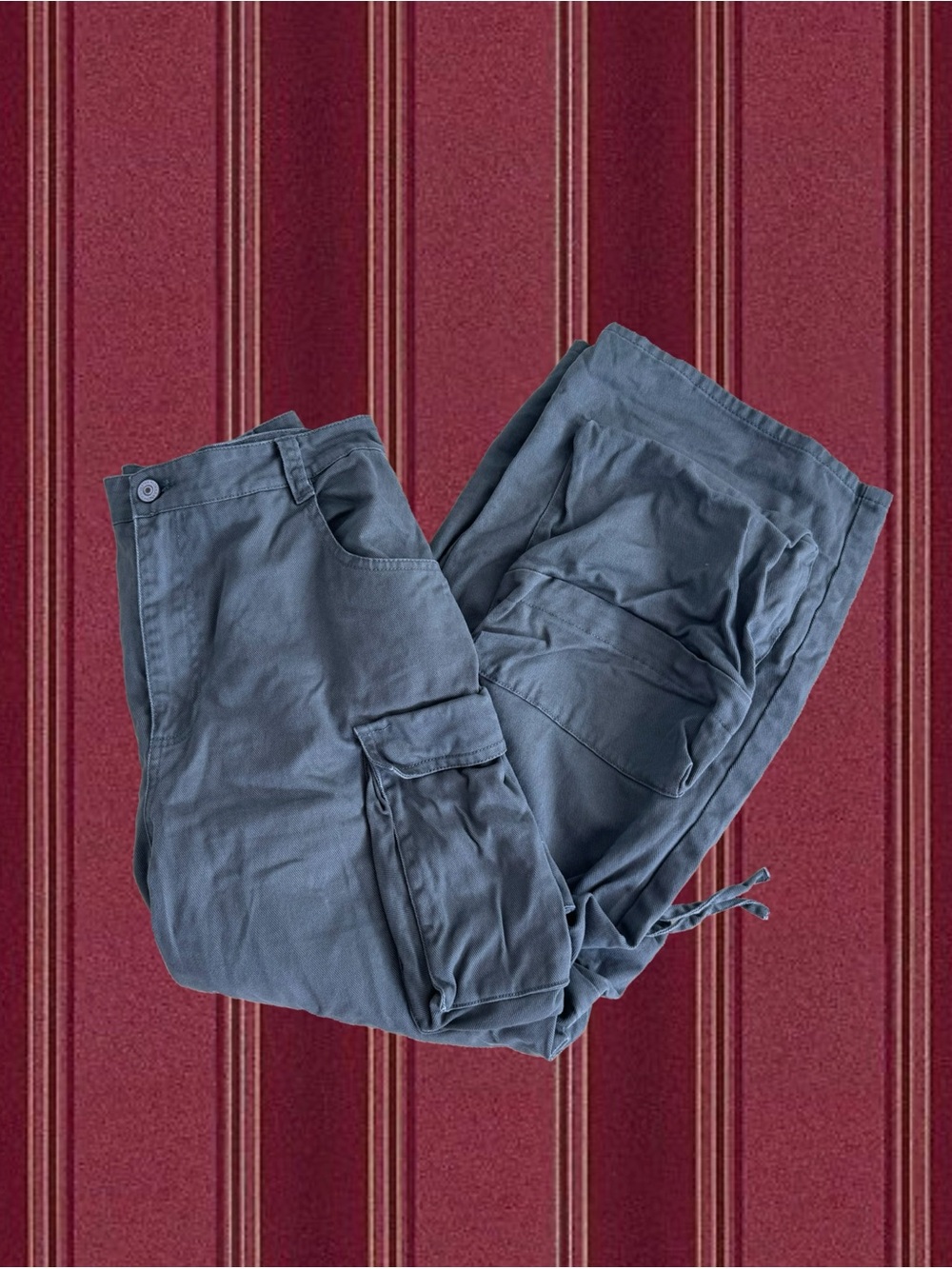 Steve Madden Wide-Leg Cargo Pants in Grey-ish Green
